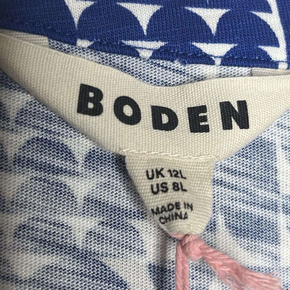 Boden Naomi Blue White Tencel Jersey Dress Pockets Women’s Size 8 L - Picture 10 of 15